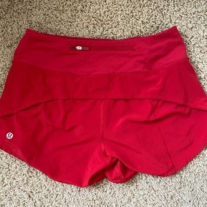 Lululemon Red Speed Up Shorts 4